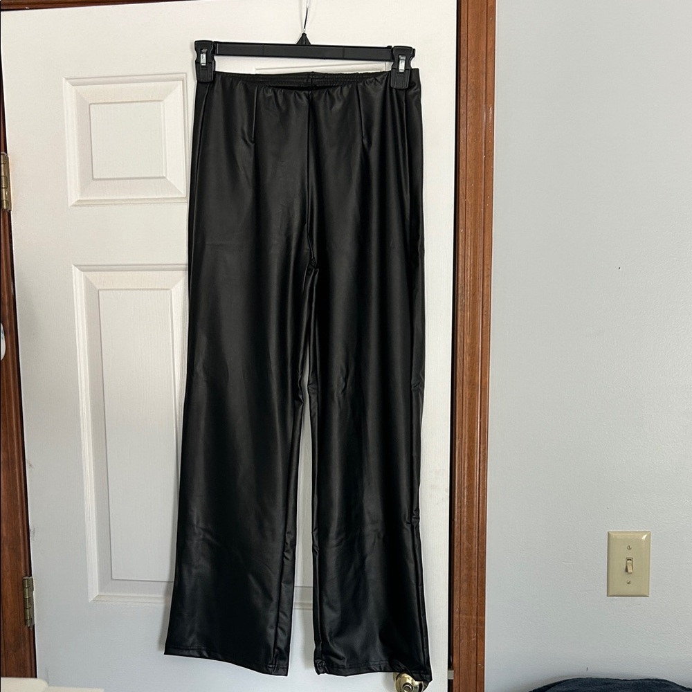 SHEIN Black Faux Leather Pants